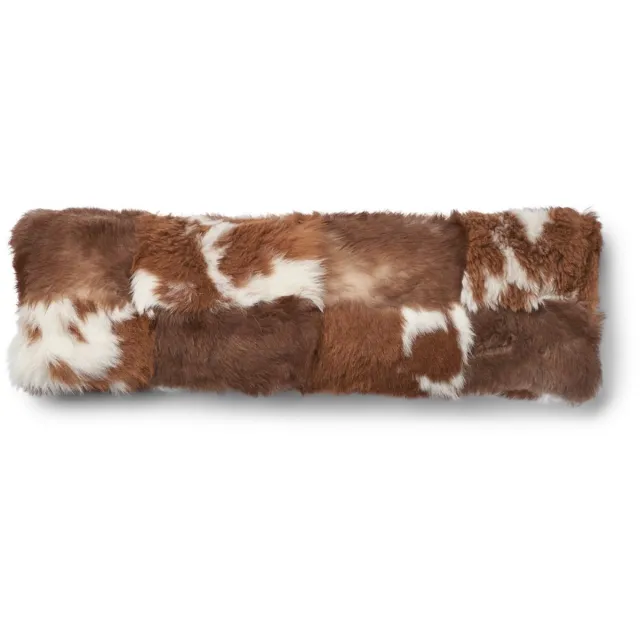 Sheepskin House Toscana Lam Kussen - Dubbelzijdig - 26x86 cm Brown/Beige Mix