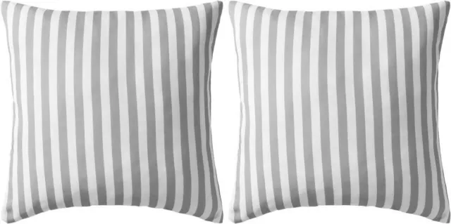 vidaXL Buitenkussens - 45x45 - cm - gestreept - grijs - 2 - st