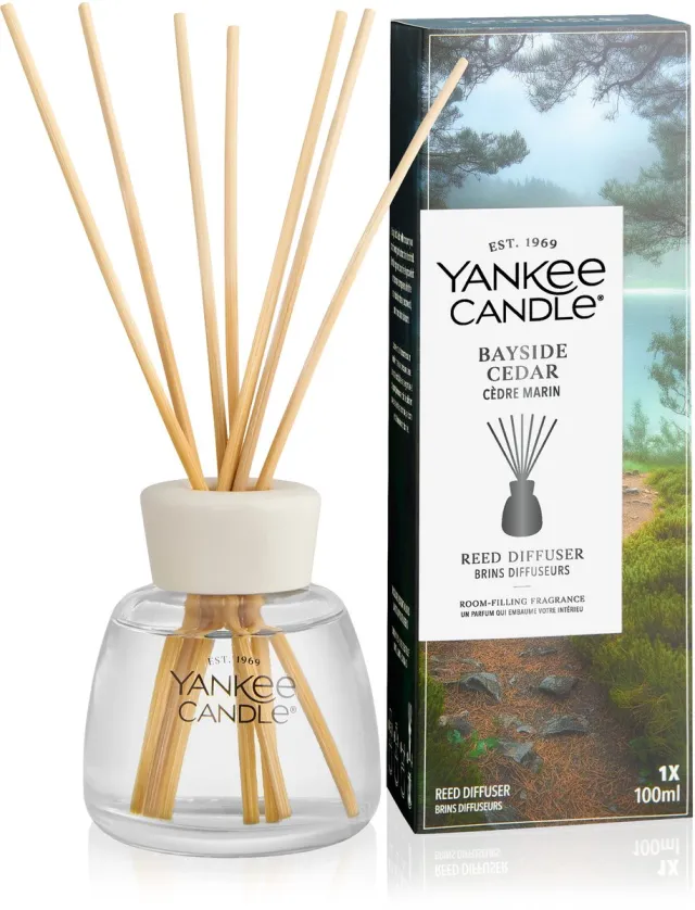 Yankee Candle Bayside Cedar Geurstokjes 100 ml - tot 6 weken geur transparant