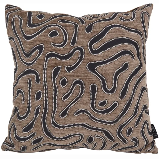 NOVÉE Chenille Flow Bruin Kussenhoes | 45 x 45 cm | Velvet/Polyester bruin 45x45