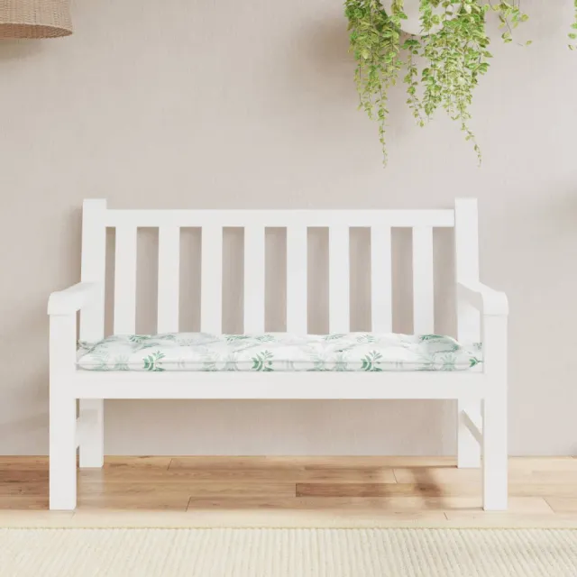 vidaXL Tuinbankkussen bladpatroon 120x50x7 cm stof Groen