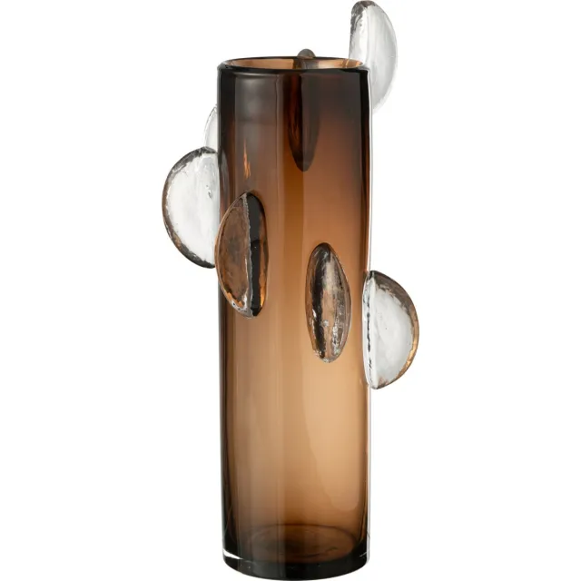 J-Line vaas Steggy - glas - bruin - large - 46 cm hoog