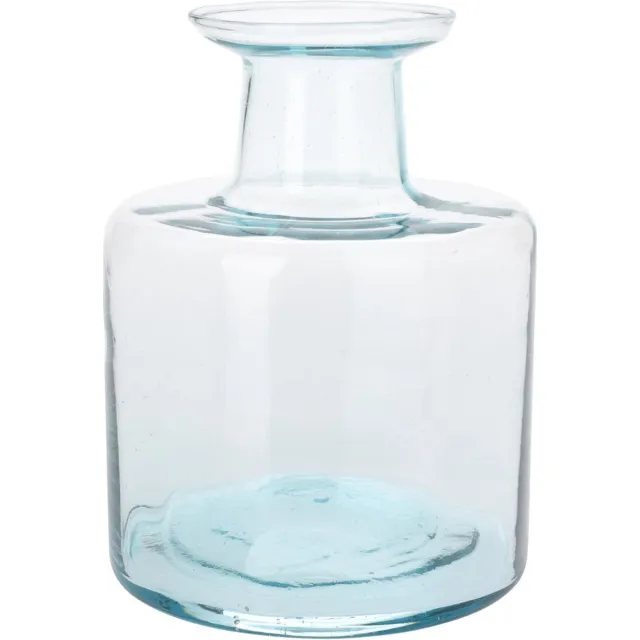 H&S Collection Bloemenvaas Umbrie - Gerecycled glas - transparant - 15 x 21 cm - Fles vorm