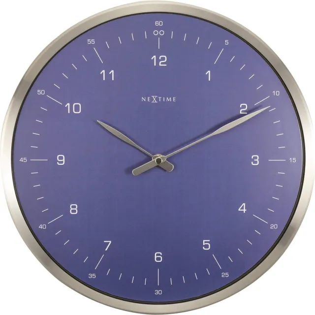 NeXtime 60 Minutes – Wandklok – 33 cm – Metaal – Blauw