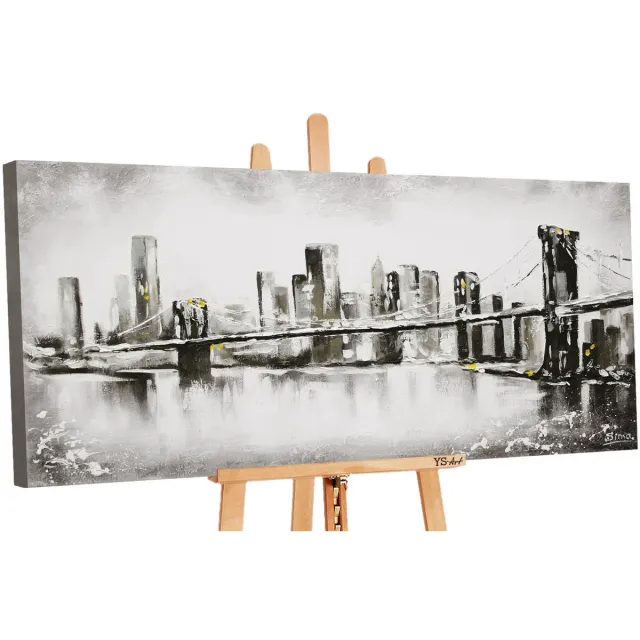 YS Canvas schilderij groot handgeschilderd ultramarijn II blauw abstract – YS-Art Gallery – Luxe wanddecoratie voor woonkamer – Modern schilderij voor slaapkamer en kantoor Without Floater Frame
