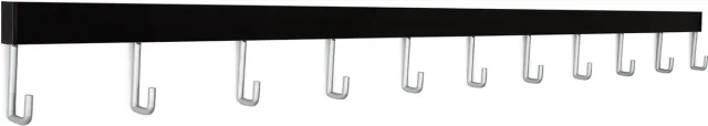 STAS picture hanging systems STAS Wandrek / Kapstok – 100cm - Zwart - universeel ophangrek en kapstok voor jas, tas en accessoires