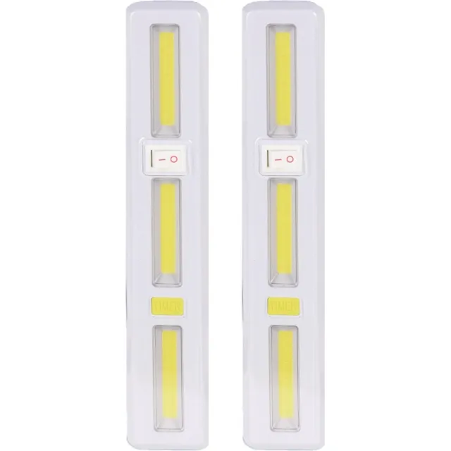 FX Light Kastlampen - 2x - met schakelaar - LED lampen - wit - 24 x 4.2 cm - met magneten te bevestigen