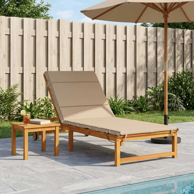 vidaXL Ligstoel Kussen GEMERT 100% Polyester Zand 200 x 80 x 3 cm Grijs