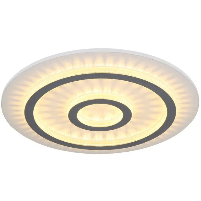 Globo LED plafondlamp dimbaar met afstandsbediening kristallen wit woonkamerlamp, kleurverandering, 40W 1300lm warm wit-koud wit, D 45 x 5,5 cm