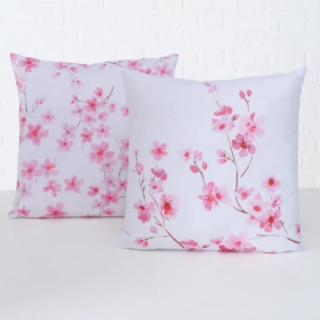 Boltze Home Kussen Sakura 45x45cm (1 stuk) assorti - wit kussen roze