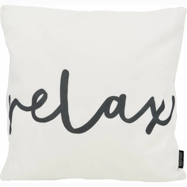 Gek op Kussens! Black & White Relax Kussenhoes | Outdoor / Buiten | Polyester | 45 x 45 cm Zwart-Wit