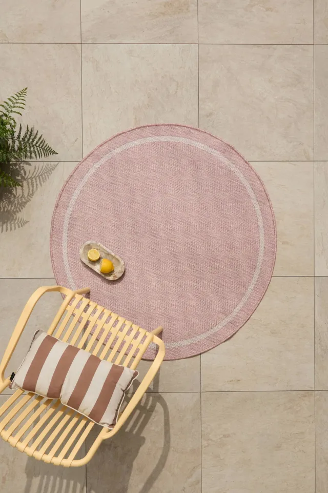NOUS Living rond vloerkleed roze, Ø120 cm, foto 2