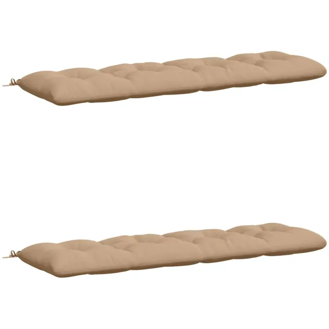 vidaXL Bankkussens - VIANEN - 2 - st - 100% - Polyester - Zand - 180 - x - 50 - x - 12 - cm