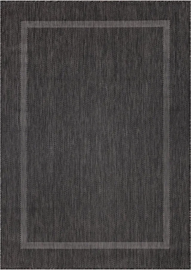 Muratap Relax Uni Binnen en Buiten - Vloerkleed - Indoor & Outdoor - Laagpolig Effen - Zwart- 60x100 CM