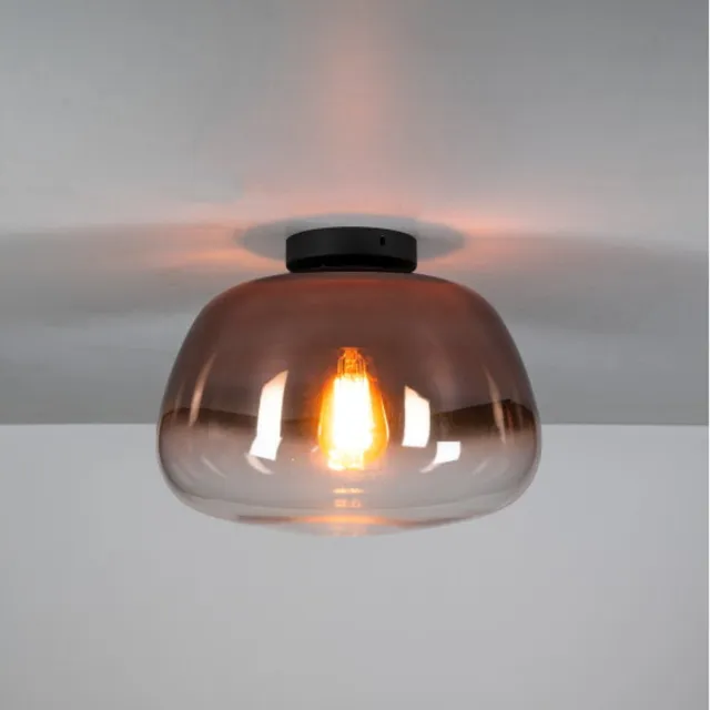 Meubelplaats Plafondlamp Pulsara glas 1-lichts - Ø36 cm - koperkleurig glas Naturel
