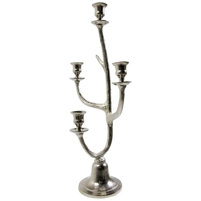 Mars & More Kaarsen Standaard gewei zilver 4 h58 d12x9,5cm Goud