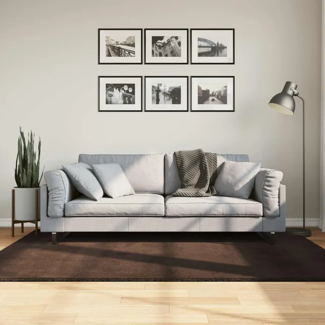 vidaXL Vloerkleed HUARTE Bruin 140 x 200 cm 100% Polyester Plat, foto 2