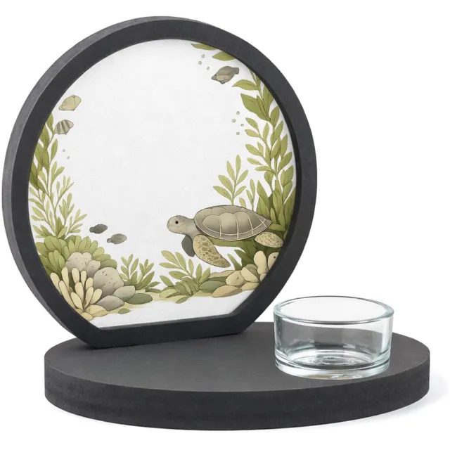 Mr Cadeautjes MDF inleg theelichthouder ~8 cm - design Onderwater-omlijsting met luchtige kern | cadeau wit