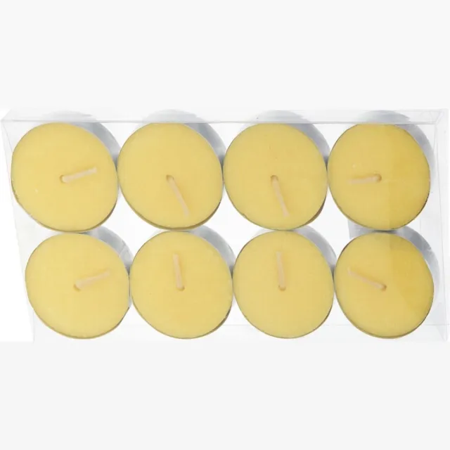 Trendoz Citronella waxine lichtjes 16x - citrusgeur - 3 branduren per stuk - sfeervol Geel