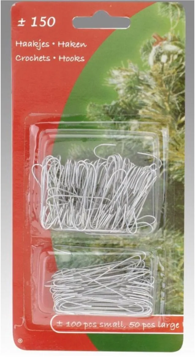 home style Homestyle Kerstboomhaakjes - Kerrstboomaccessoires - Zilver 150 stuks