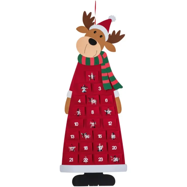 livarno Home Adventkalender om zelf te vullen - Vilt - ca. B 43 x H 115 cm rood