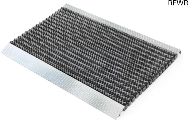 RFWR Duurzame en Weerbestendige Deurmat voor Binnen en Buiten - Antislip en Onderhoudsarm (50 x 80 cm) Aluminium frame - grijs