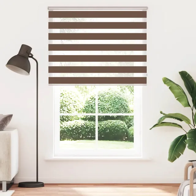 vidaXL Zebra rolgordijn 145x230 cm stofbreedte 140,9cm polyester bruin