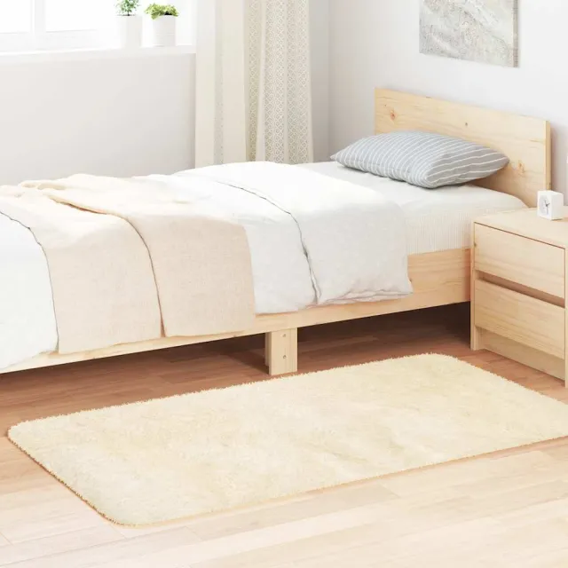 vidaXL Hoogpolig vloerkleed NAVARRA 80x150 cm polyester crèmekleurig, foto 2