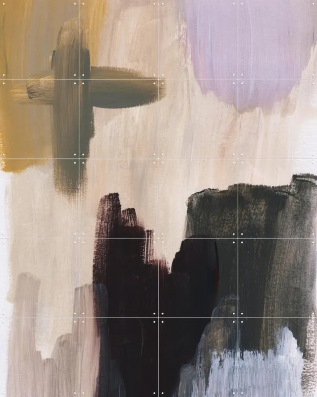 IXXI Abstract Brush Strokes 118, Mareike Böhmer - 80 x 100 cm - Grote wanddecoratie en posters - Grafisch Ontwerp, Kwaststreken, Abstract, Woonkamer Koele tinten / Zwart