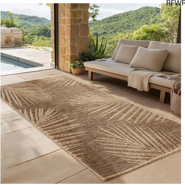 RFWR Robuust en Weerbestendig Vloerkleed met Jute-Look voor Binnen en Buiten, 80x150 cm beige - 3
