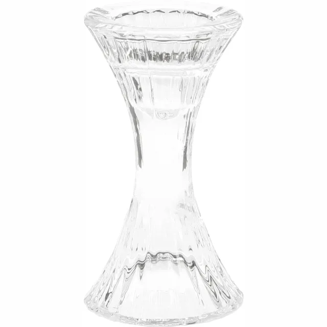 Kaemingk Kaarshouder glas rond stokkaarshouder Ø7cm H13cm 2st duidelijk