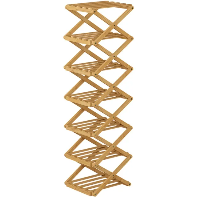 Vicco Ziggy Schoenenkast – 26 x 100.5 cm met 7 compartimenten Bamboe