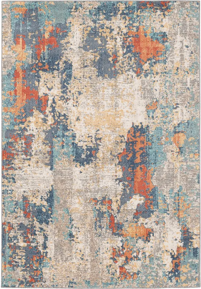 Pergamon Designer binnen- en buitenvloerkleed vintage patroon Blauwgrijs