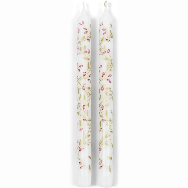 Riviera Maison Dinerkaarsen Wit - Branch Kaarsen Set - Stearine - (ØxH) 2x28