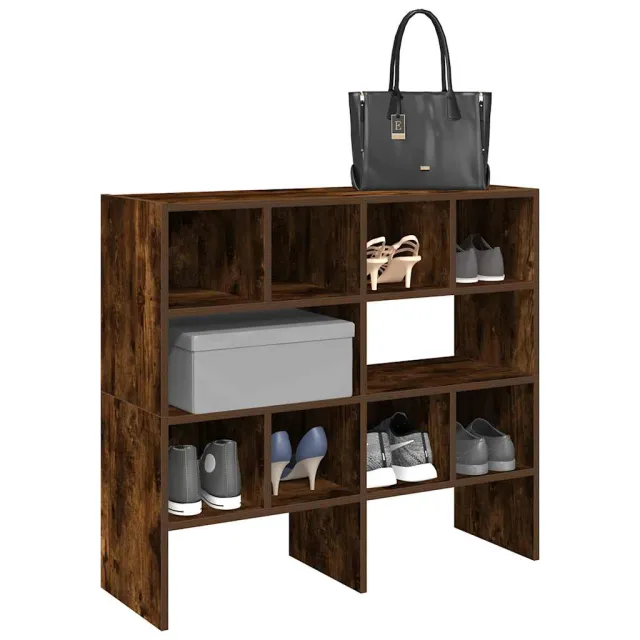 vidaXL Schoenenrekken 2 st stapelbaar 89,5x30x40 cm gerookt eikenkleur Bruin