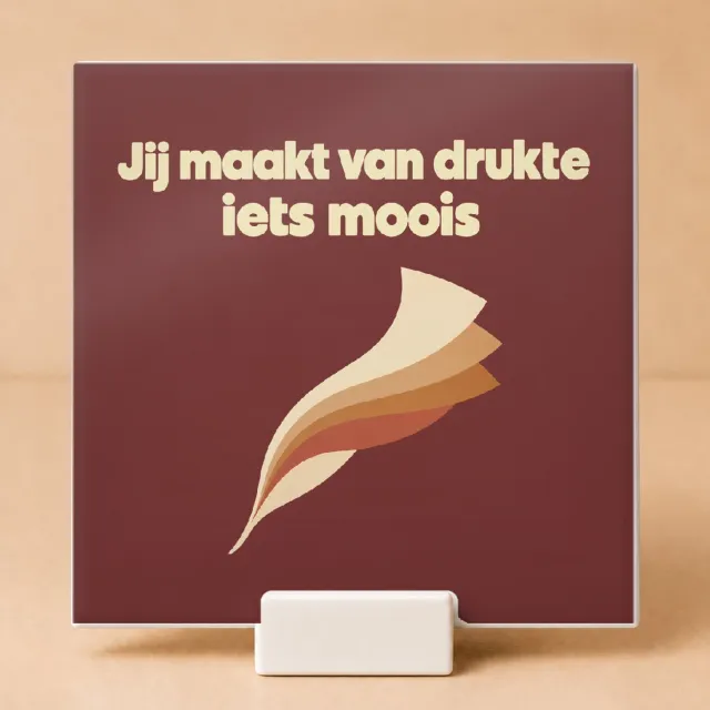 Bedruk King Retro jaren 70 Tegel 'Deze juf houdt 30 lichtjes brandend' – Vintage decoratieve tegel voor leerkrachten en onderwijsfans - 11 x 11 cm met houder Wit