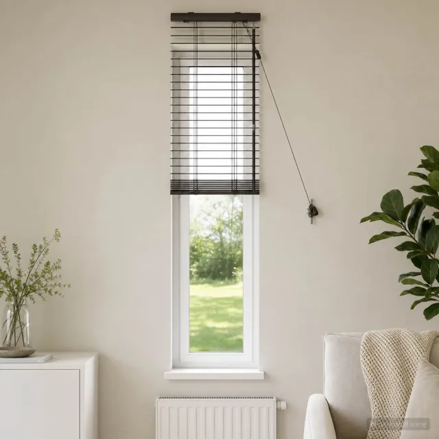 vidaXL Venetiaanse jaloezie Donkerbruin 50 x 160 cm 35 mm