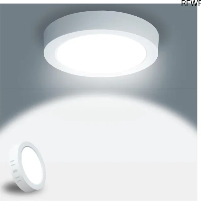 RFWR Moderne ronde LED plafondlamp 15W - 1800lm, duurzaam en energiezuinig, IP44, voor badkamer en woonkamer Koud wit