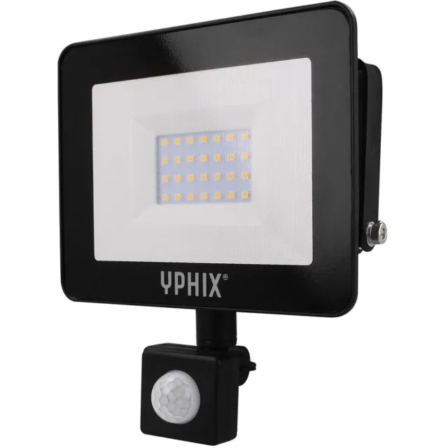 YPHIX LED Schijnwerper met bewegingsmelder Pro 50W 3000K IP44 - Buitenlamp met bewegingssensor Zwart