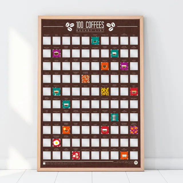 Gift Republic Krasposter - 100 Koffie Multi