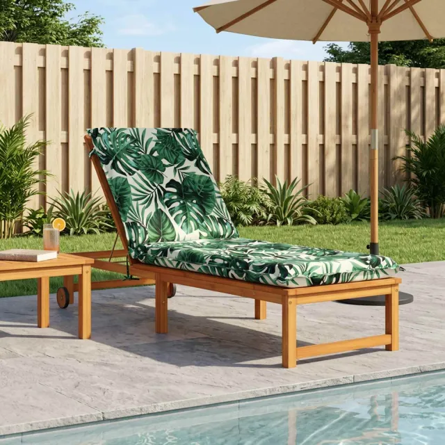 vidaXL Ligstoel Kussen GEMERT 100% Polyester Bladpatroon Groen