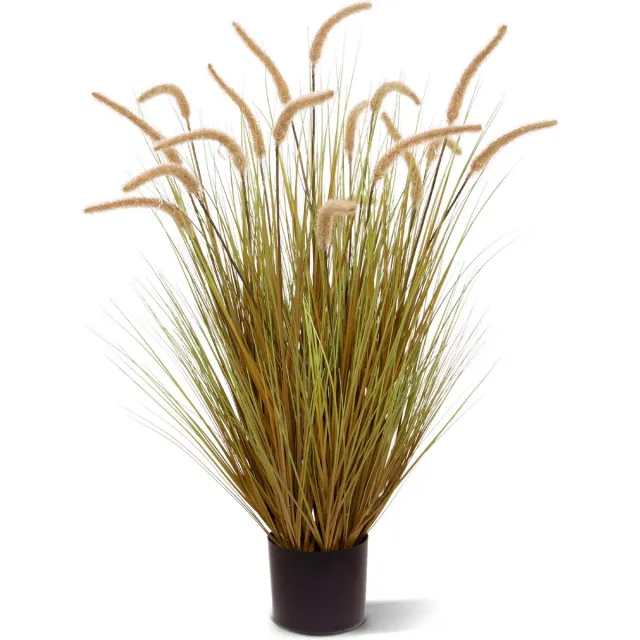 maxifleur Kunstplanten Pennisetum Kunst Grasplant 95cm bruin