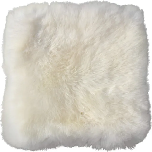 Donja-HD stoelkussen-vacht-100% echt schapenvacht-vierkant-ca 40-40cm Offwhite-Ivoor wol kleur-merk Donja-HD