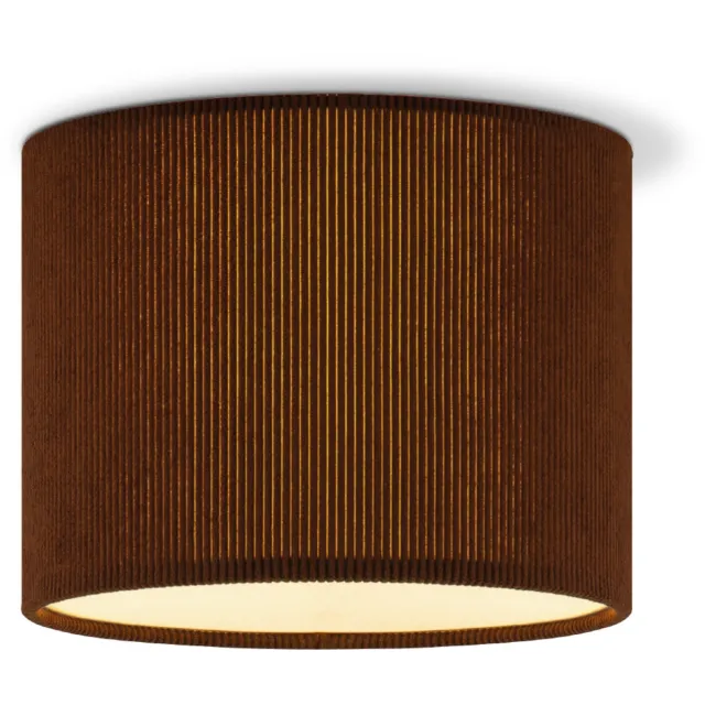 Home Sweet Home Corduroy Plafondlamp - Cilinder - Karamel - Scandinavische stijl - ø22 x 17 cm - E27 Fitting - Geschikt voor Woonkamers en Khaki