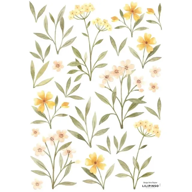 Lilipinso muurstickers Oh Deer Orange and yellow flowers