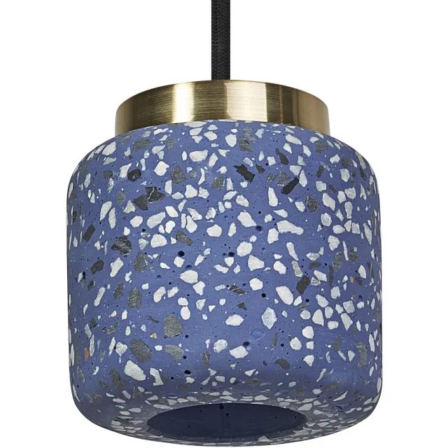Osram Decor Terrazzo decoratieve hanglamp met gouden accenten , 100mm, met GU10 fitting, blauw