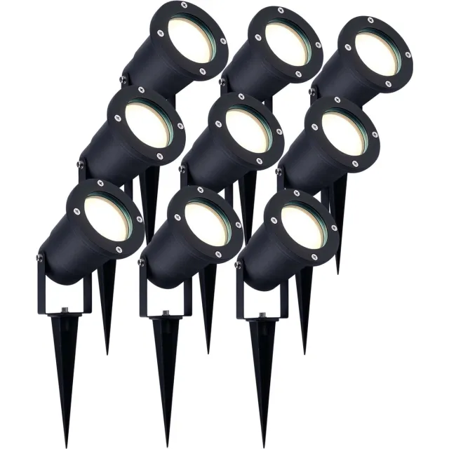 LEDVION 9X LED Prikspots - IP65 - 5W - 4000K - 1M Zwart