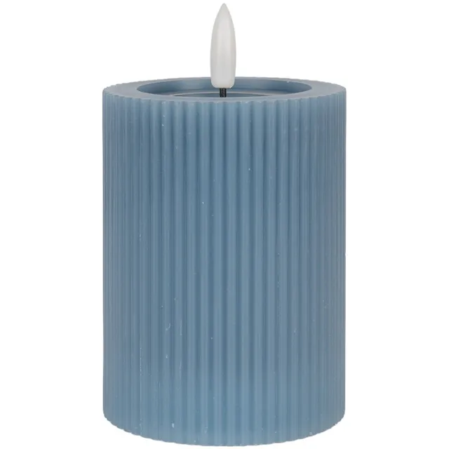 Clayre & Eef LED Kaars 8x13 cm Blauw Wax