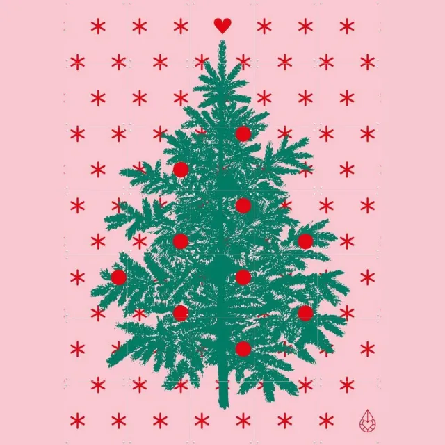 IXXI Let it snow . Pink Green, Zilverblauw - 100 x 140 cm - Grote wanddecoratie en posters - Digitale Kunst, Illustraties, Grafisch Ontwerp Groen