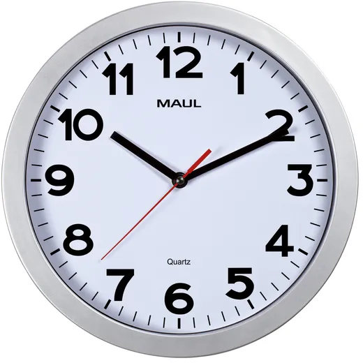Maul MAULstep wandklok zilver wit